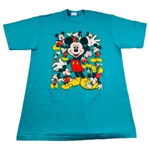 Velva Sheen Vintage Micky Mouse Walt Disney Green T-shirt